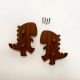 Handcrafted Acacia Wood Dino Handle Pair